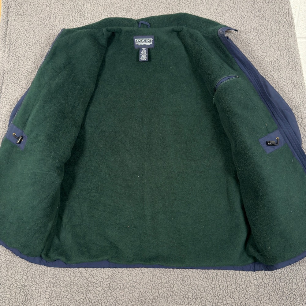 Lands End Classic Squall Bomber Jacket Women L Fleece Lined Polartec Vintage 90s - Picture 6 of 14